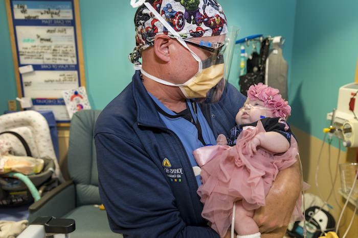 Patient Saylor with Dr. Jason Smithers at Johns Hopkins All Children's Hospital